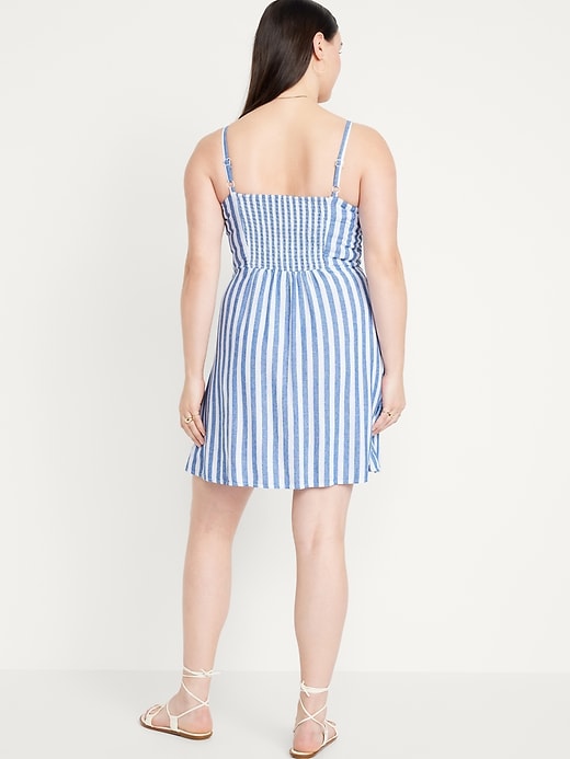 Image number 6 showing, Fit & Flare Linen-Blend Mini Dress
