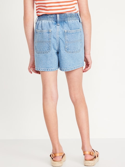 View large product image 2 of 4. Printed Elasticized High-Waisted Utility Jean Shorts for Girls