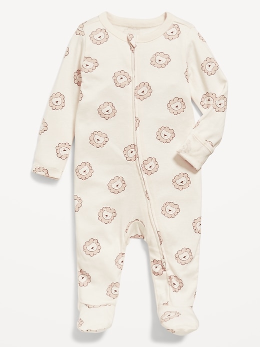 View large product image 1 of 1. Unisex 2-Way-Zip Sleep & Play Printed Footed One-Piece for Baby