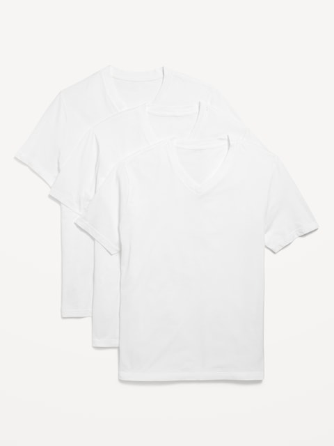 Soft-Washed V-Neck T-Shirt 3-Pack - Calla Lily White