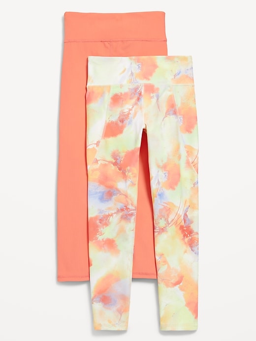 View large product image 1 of 2. High-Waisted PowerSoft 7/8-Length Leggings 2-Pack for Girls
