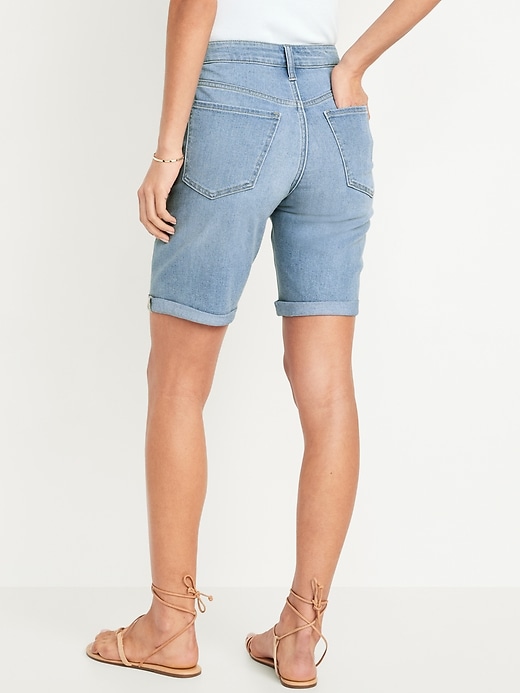 Image number 2 showing, High-Waisted Wow Jean Shorts -- 9-inch inseam