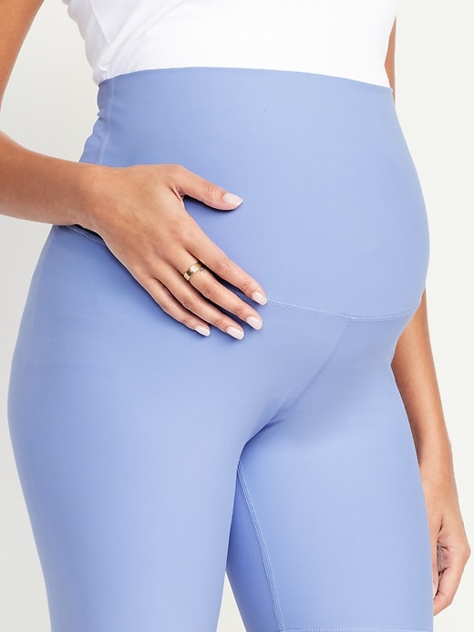 Women's Ultra-Soft Stretchy Maternity Legging Shorts Blue