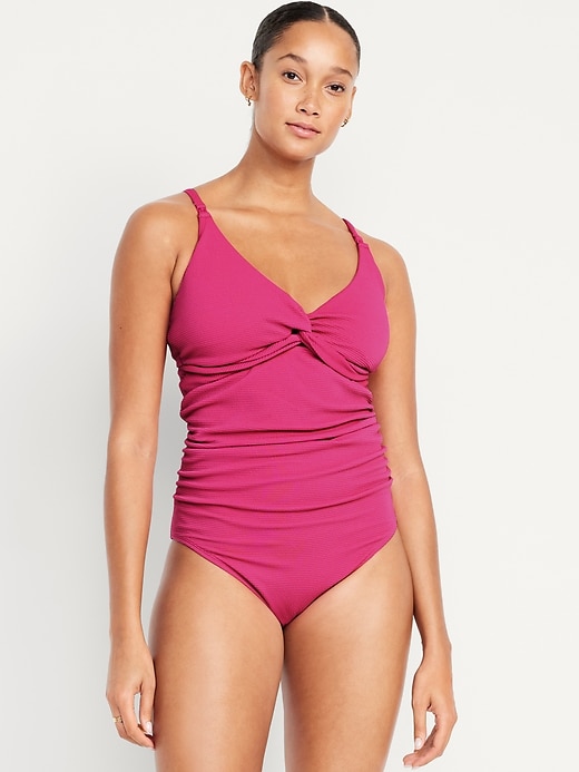 Image number 1 showing, Maternity Twist-Front Nursing Swimsuit