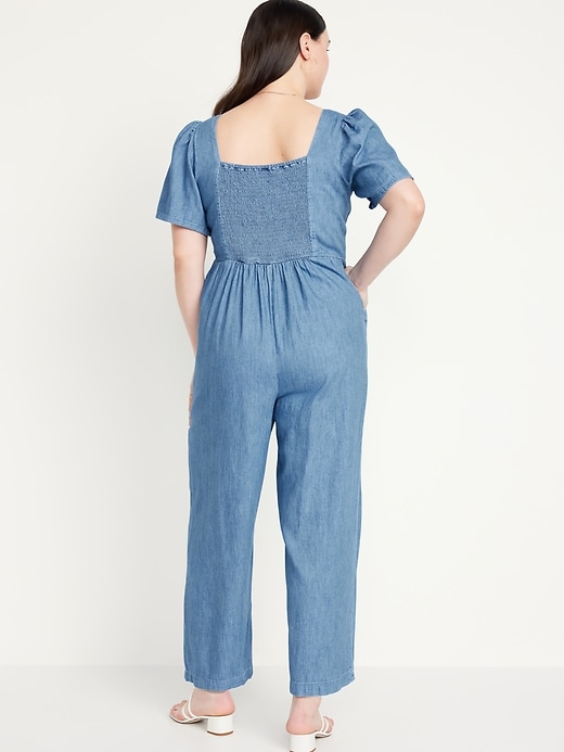 Image number 5 showing, Waist-Defined Puff-Sleeve Jumpsuit