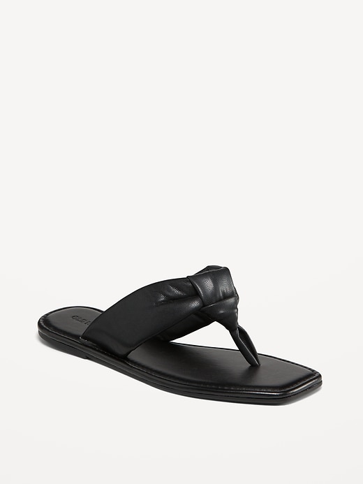 View large product image 1 of 1. Knot-Front Thong Sandal