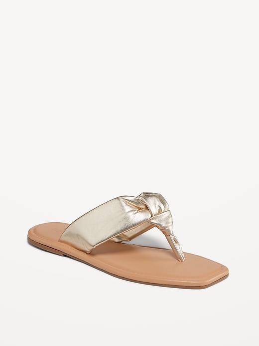 View large product image 1 of 1. Knot-Front Thong Sandal