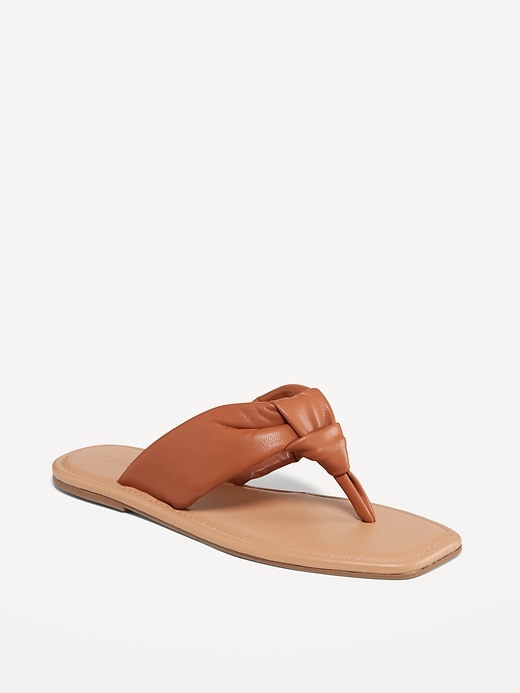 View large product image 1 of 1. Knot-Front Thong Sandal