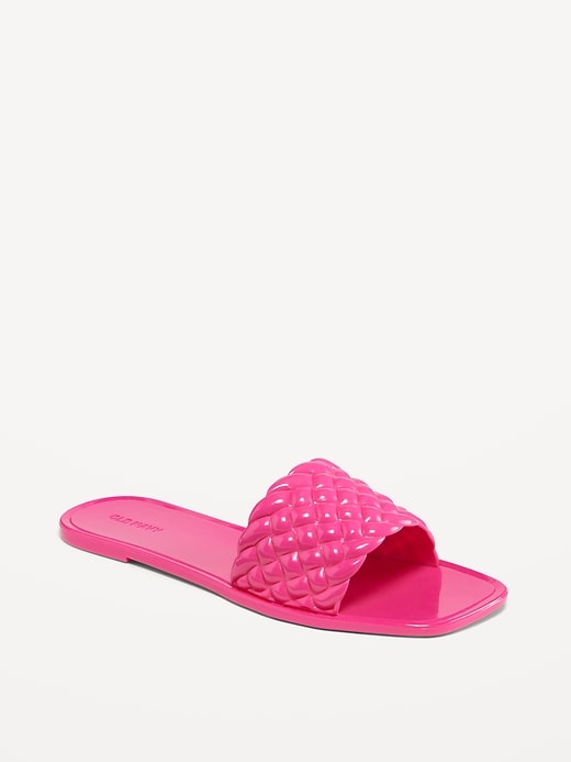 View large product image 1 of 1. Quilted Jelly Slide Sandals