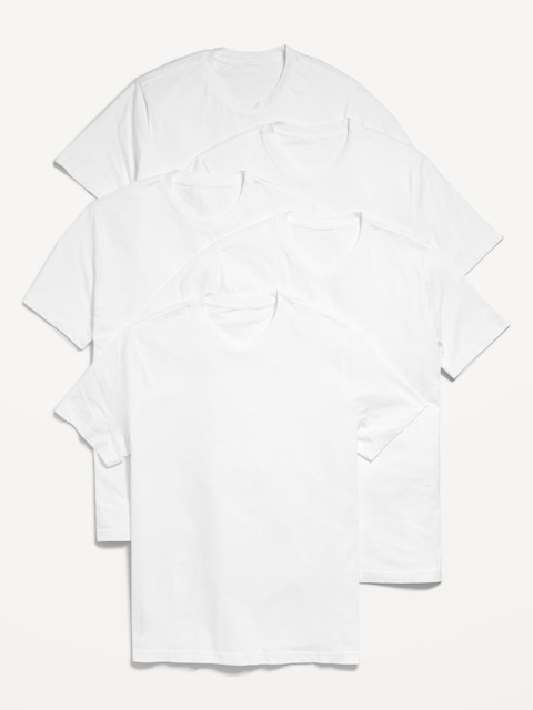 Solid Crew-Neck T-Shirt 5-Pack - White