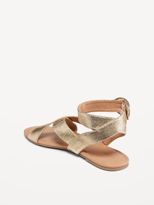 Image number 7 showing, Faux-Leather Cross-Strap Buckle Sandals