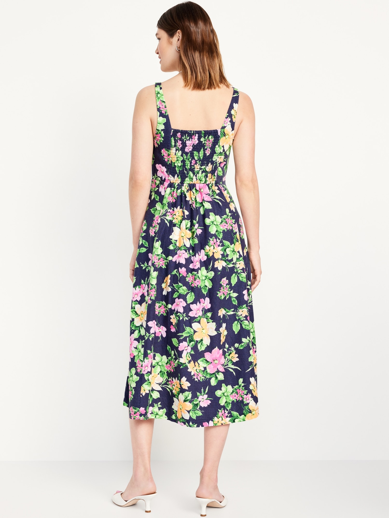 Fit & Flare Sleeveless Midi Dress | Old Navy