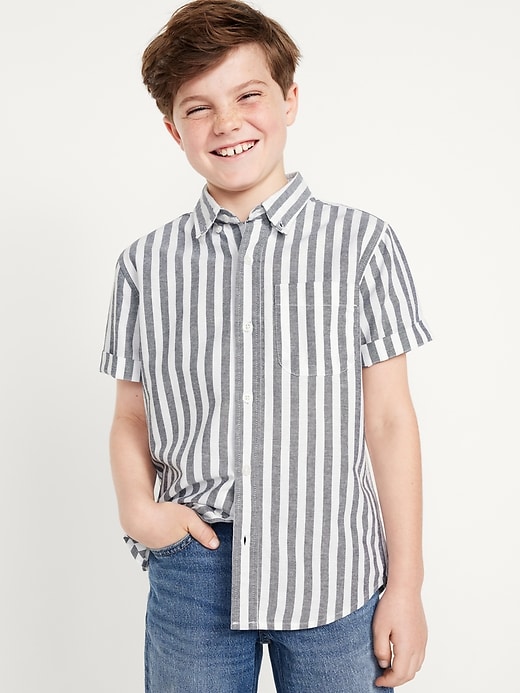 View large product image 1 of 3. Printed Short-Sleeve Oxford Shirt for Boys