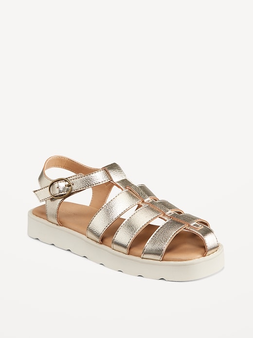 View large product image 1 of 4. Faux-Leather Platform Fisherman Sandal for Girls