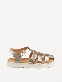 View large product image 3 of 4. Faux-Leather Platform Fisherman Sandal for Girls