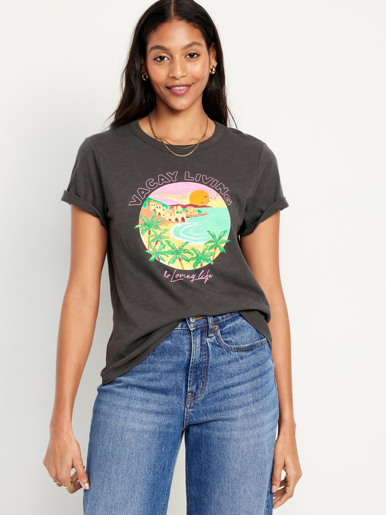 EveryWear Slub-Knit Graphic T-Shirt