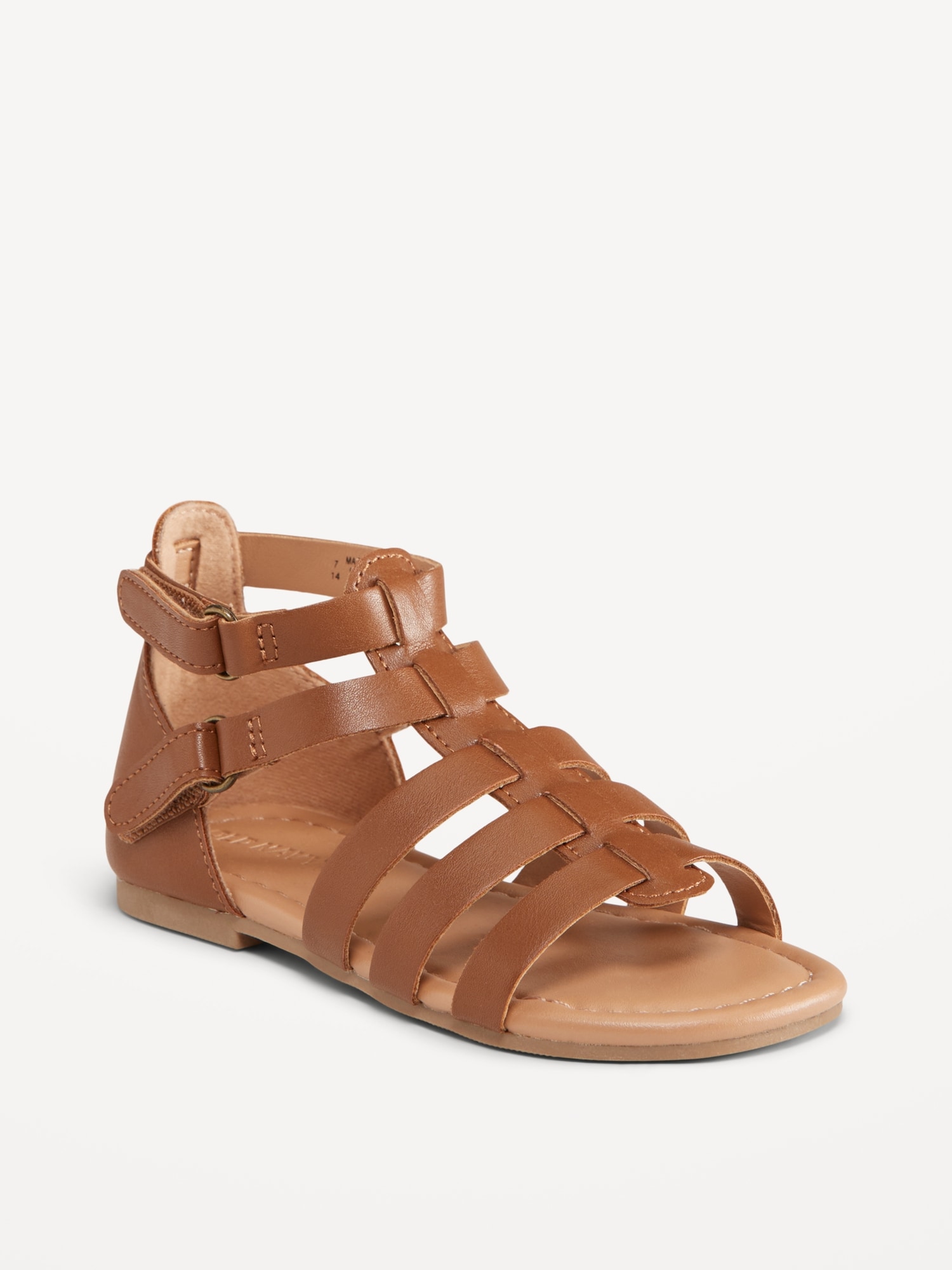Faux-Leather Gladiator Sandals for Toddler Girls