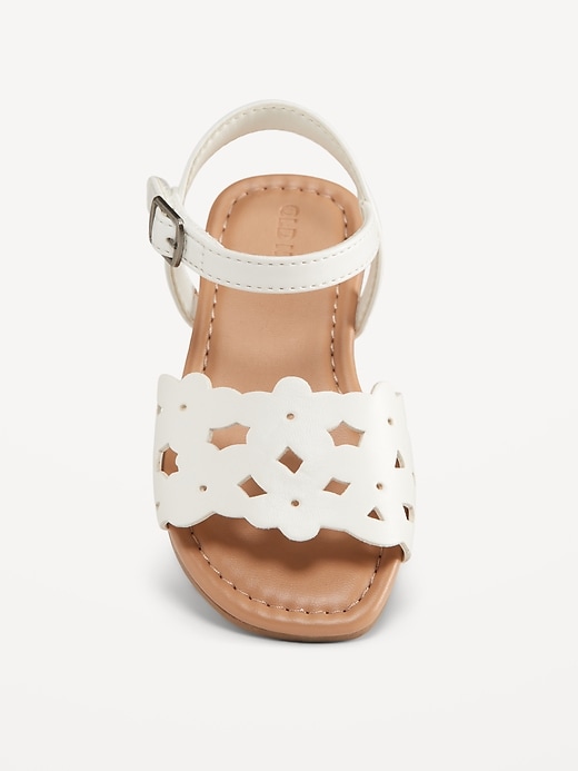 View large product image 2 of 4. Faux-Leather Cutout Sandals for Toddler Girls