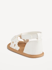 View large product image 3 of 4. Faux-Leather Floral Cutout Sandals for Baby