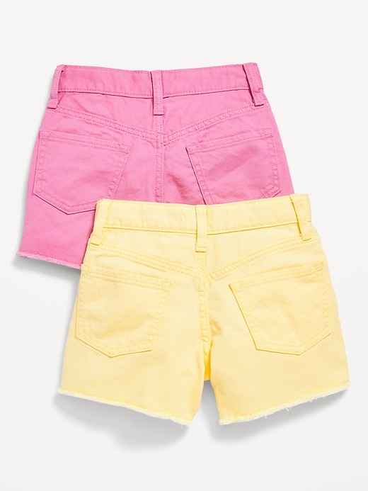 View large product image 2 of 4. High-Waisted Frayed-Hem Midi Shorts 2-Pack for Girls