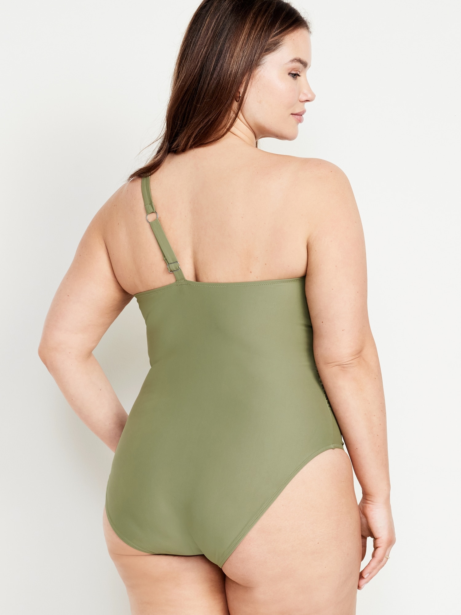 One-shoulder cutout swimsuit