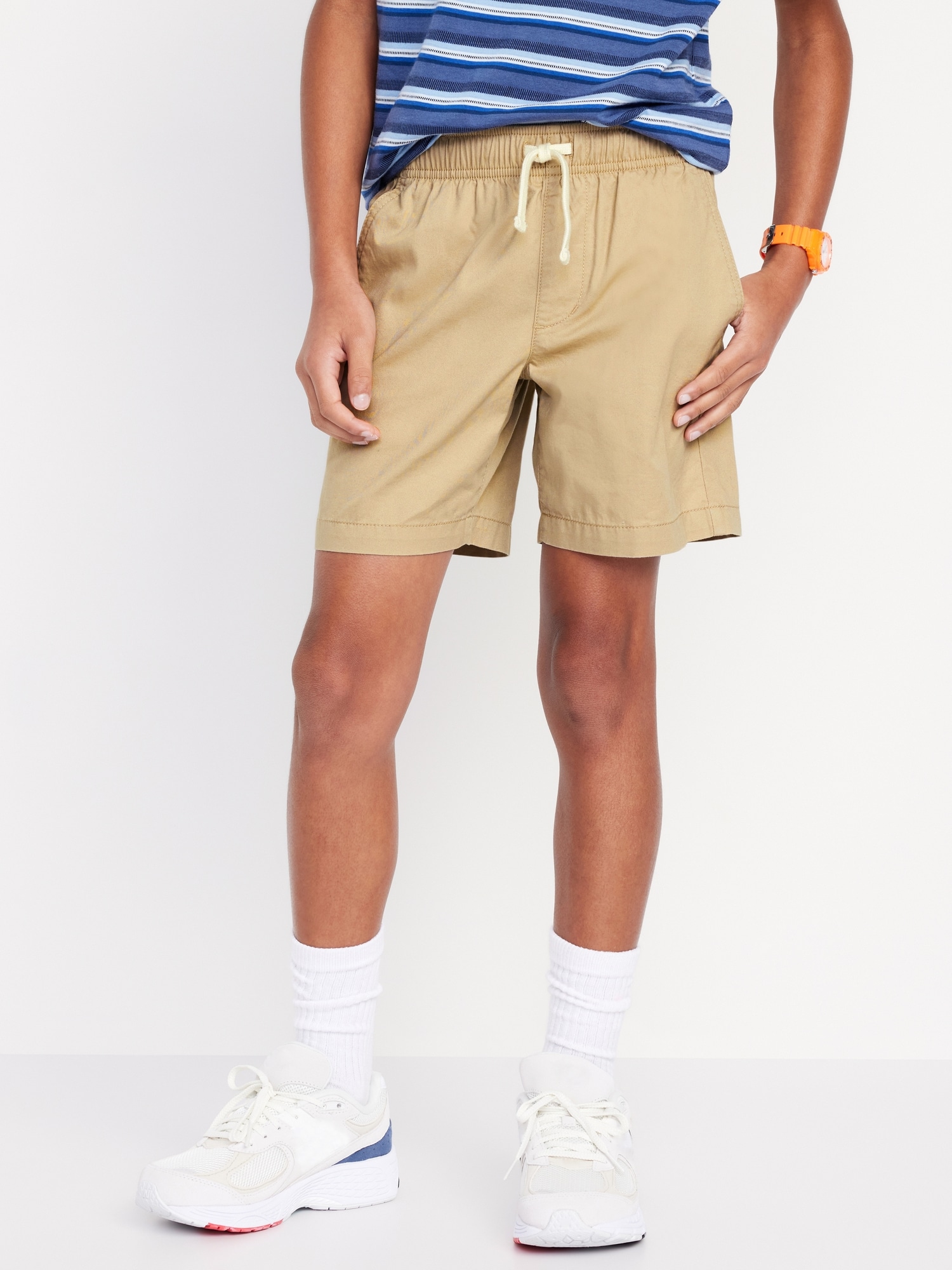 Twill Non-Stretch Jogger Shorts for Boys (Above Knee) Hot Deal