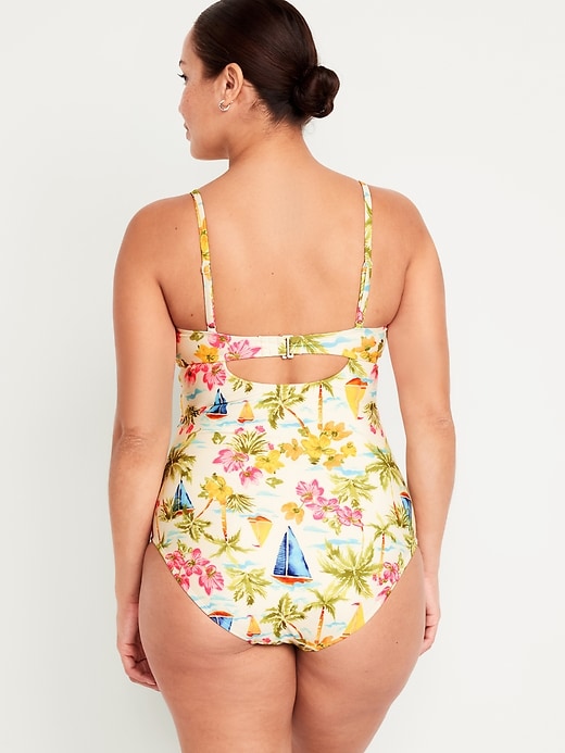 Image number 2 showing, Maternity Printed Twist-Front Nursing Swimsuit