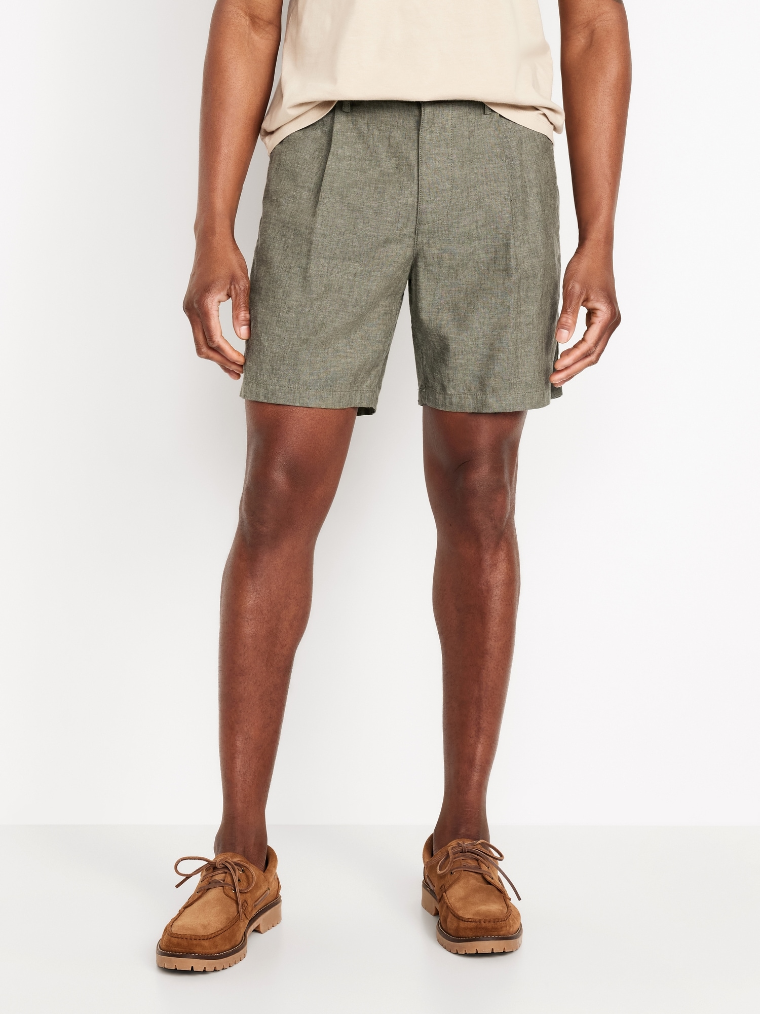 Slim Linen-Blend Chino Shorts -- 7-inch inseam