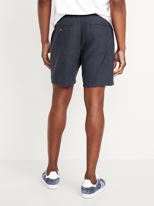 Image number 8 showing, Slim Linen-Blend Chino Shorts -- 7-inch inseam