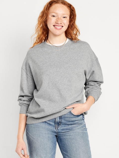SoComfy Oversized Tunic Sweatshirt - Medium Heather Gray