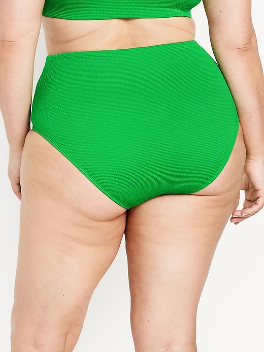 Image number 8 showing, High-Waisted French-Cut Puckered Bikini Swim Bottoms