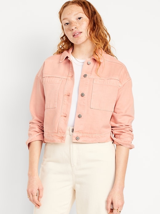 Image number 1 showing, Cropped Utility Jean Jacket