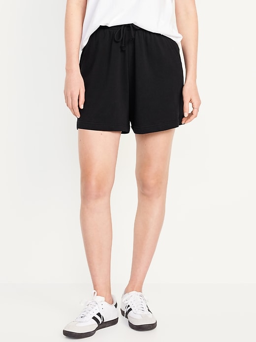 Image number 1 showing, Extra High-Waisted Terry Shorts -- 5-inch inseam