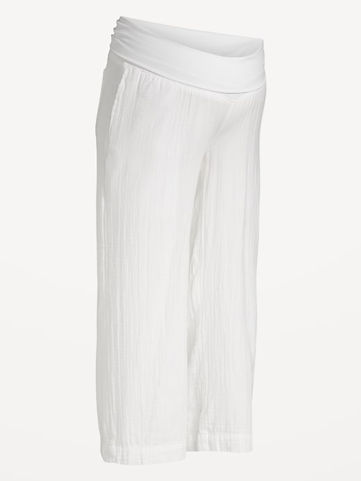 View large product image 2 of 2. Maternity Foldover-Waist Ankle Pants