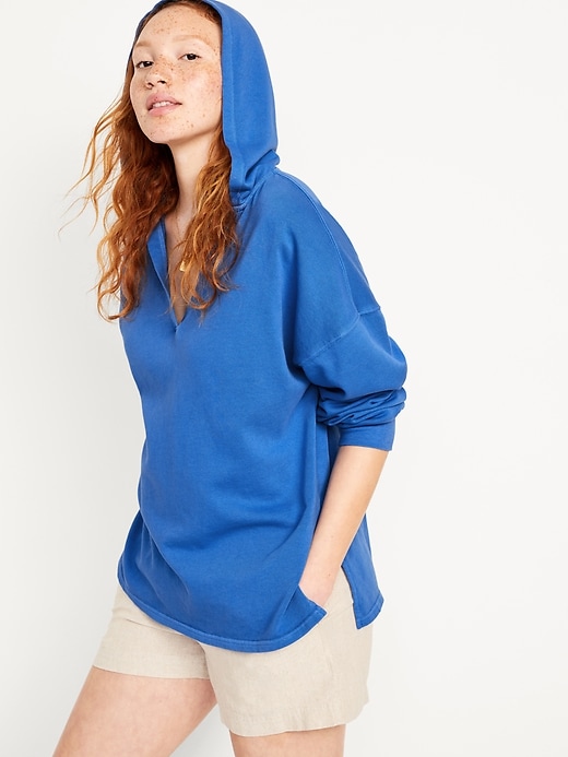 Image number 8 showing, Oversized French-Terry Tunic Hoodie