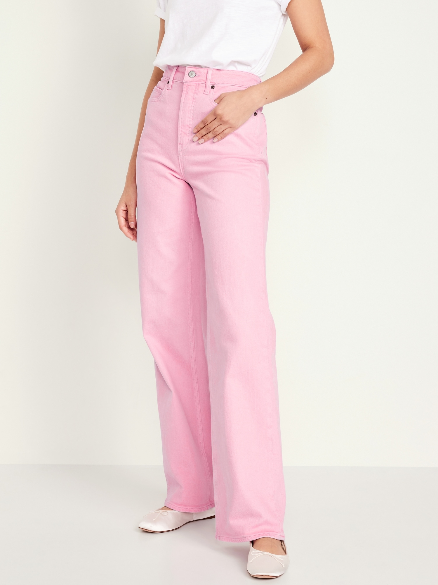 Summer Love Ripped Stretch Flare Jeans - Pink