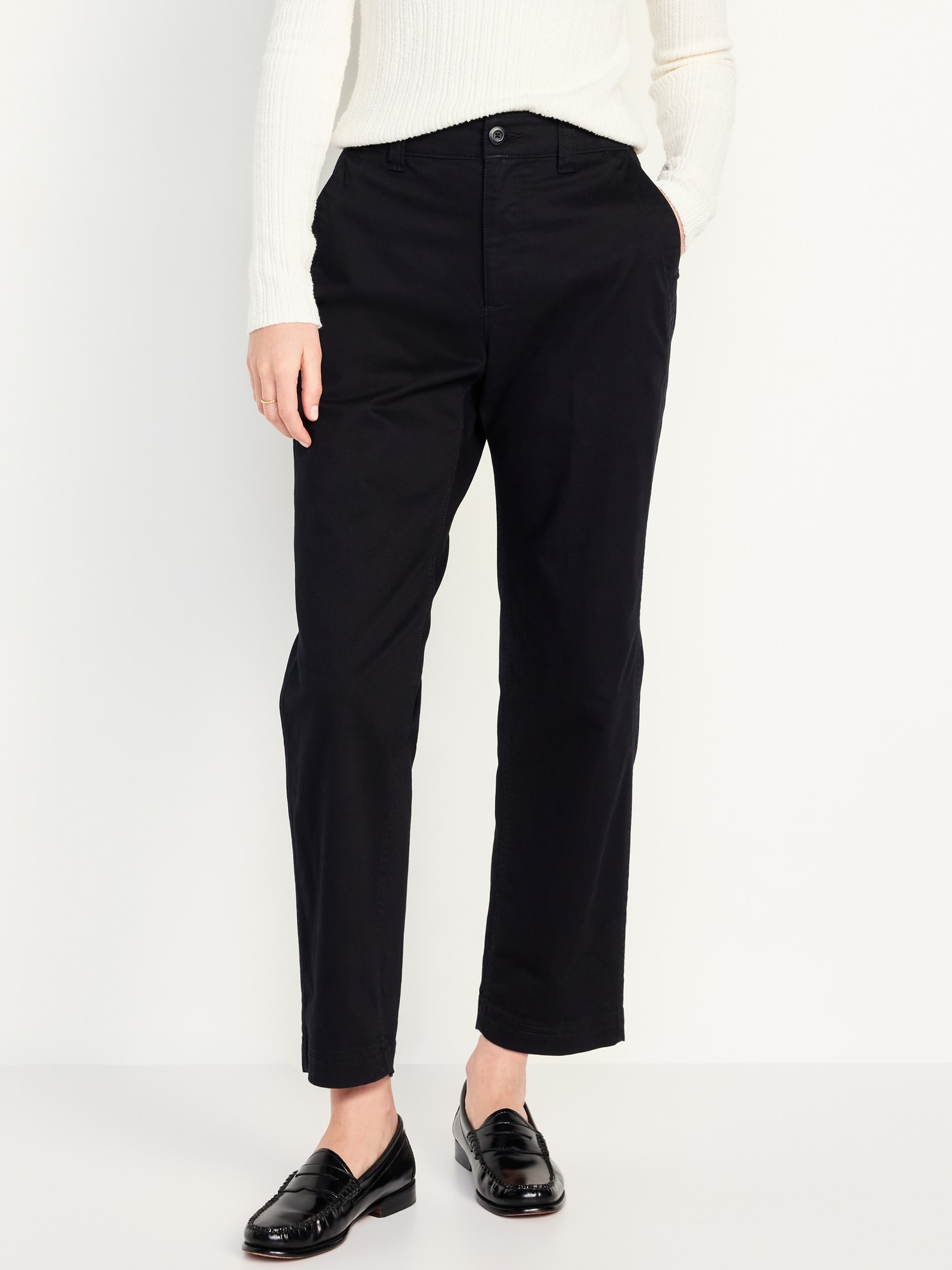 Old Navy Skinny Khaki Pants Black Full Length Womens Size 4 Petite