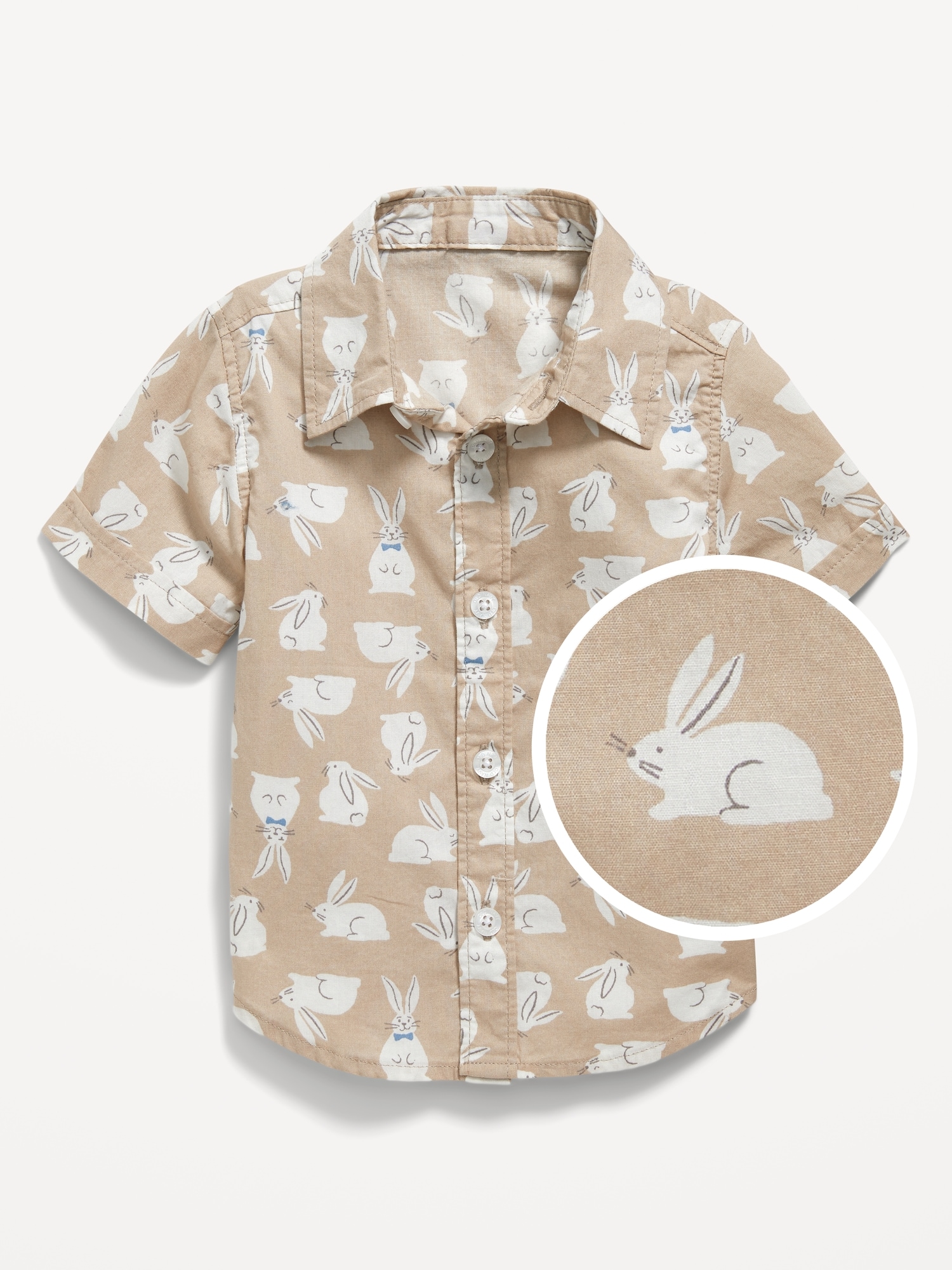 Printed Poplin Shirt & Bow-Tie Set for Baby