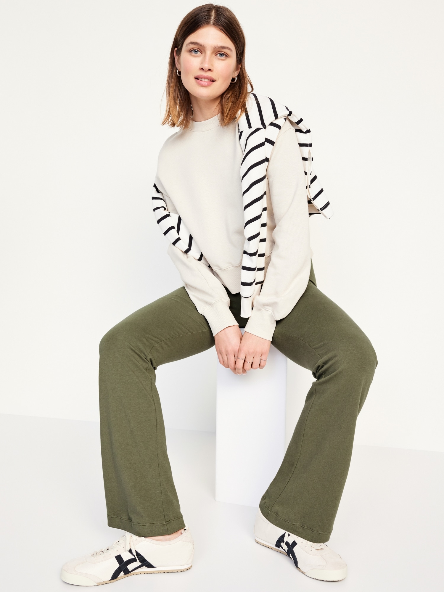 Active Wear, H&M Flared Ribbed Leggings For Women