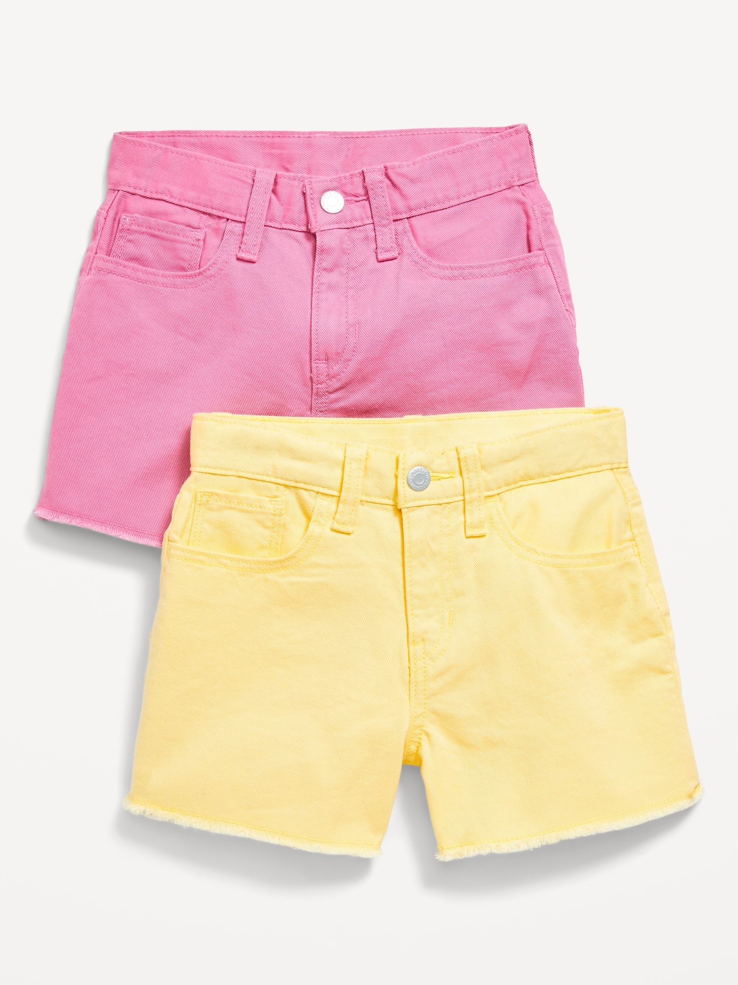 High-Waisted Frayed-Hem Midi Shorts 2-Pack for Girls