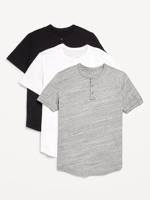 Image number 1 showing, 3-Pack Henley T-Shirt