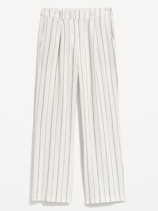 Image number 4 showing, Extra High-Waisted Linen-Blend Wide-Leg Taylor Pants