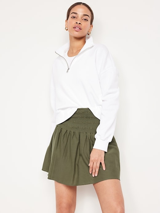 Image number 3 showing, Smocked-Waist Mini Skirt
