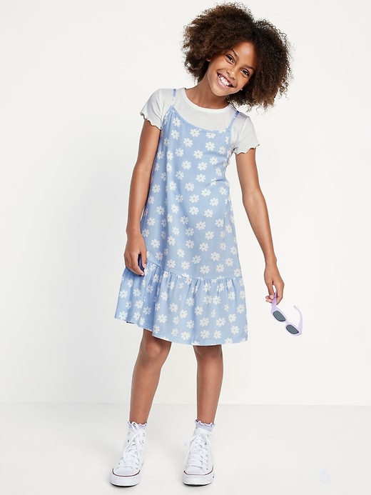 View large product image 1 of 4. Sleeveless Ruffled-Hem Dress and T-Shirt Set for Girls