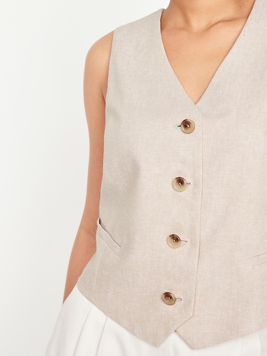 Image number 7 showing, Linen-Blend Vest