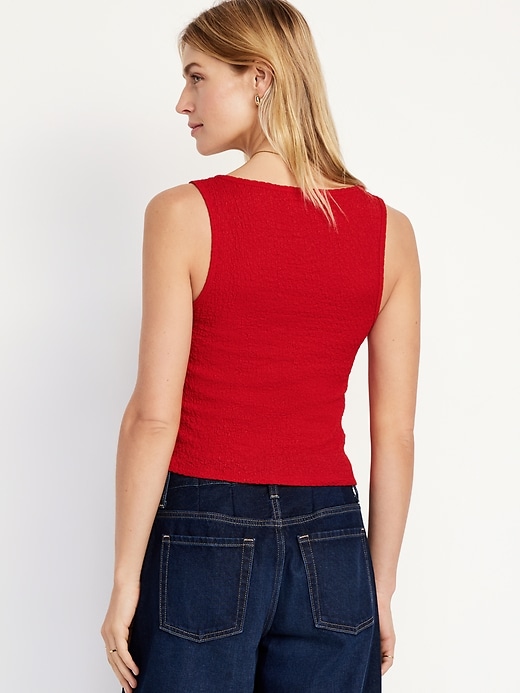 Image number 2 showing, Square-Neck Textured Tank Top