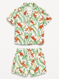 View large product image 3 of 3. Printed Linen-Blend Shirt and Shorts Set for Baby