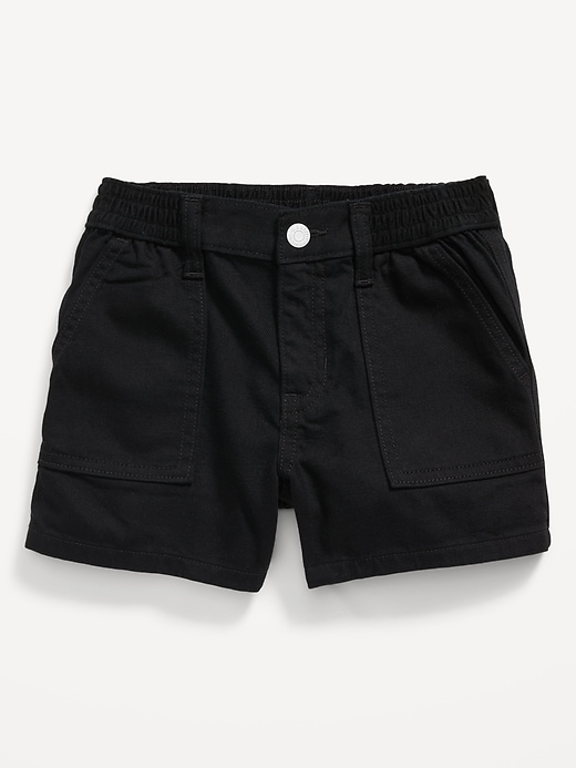 View large product image 1 of 3. Elasticized High-Waisted Utility Jean Shorts for Girls