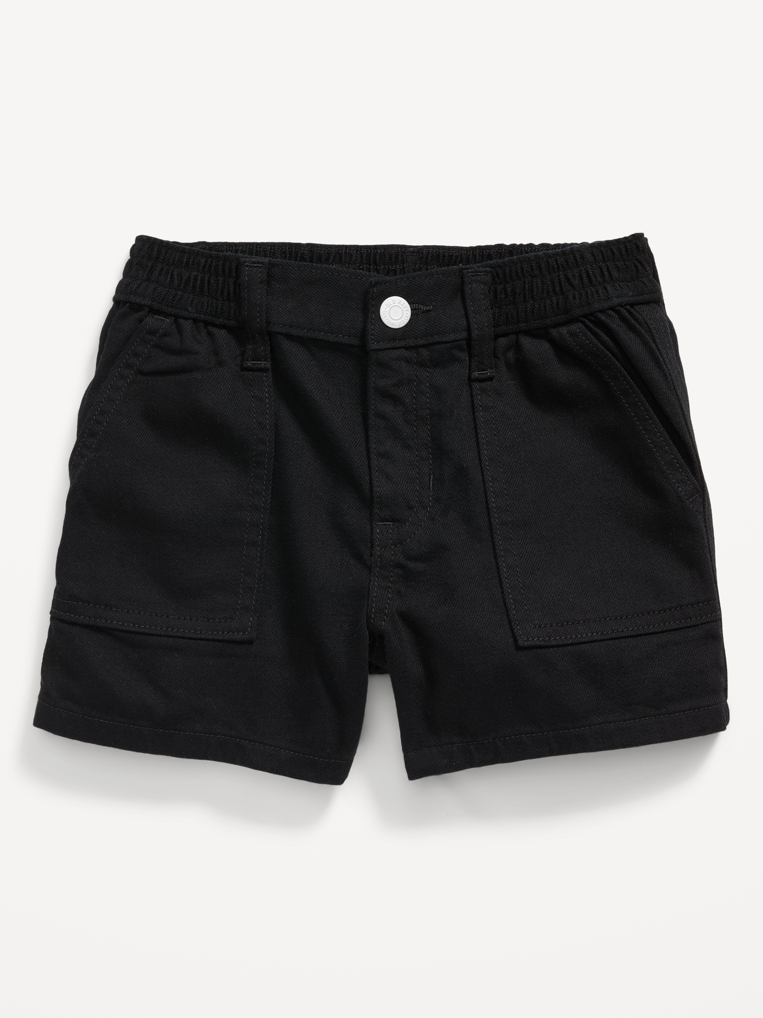 Elasticized High-Waisted Utility Jean Shorts for Girls