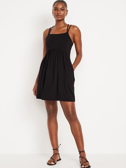Image number 1 showing, Fit & Flare Strappy Mini Dress